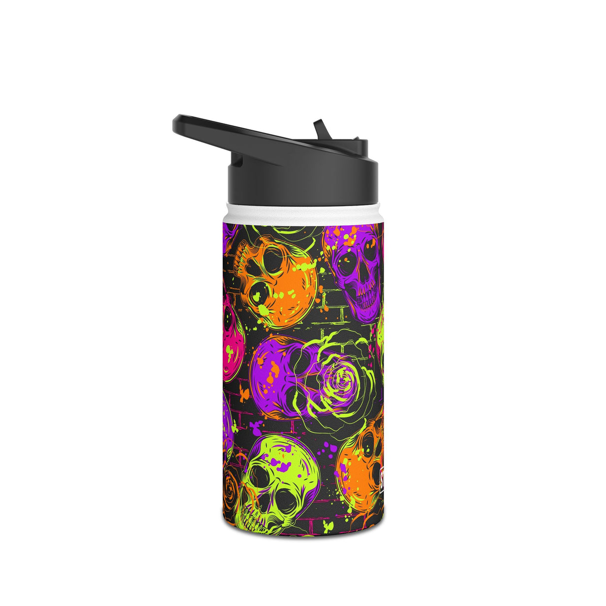 Neon Skulls Stainless Steel Water Bottle