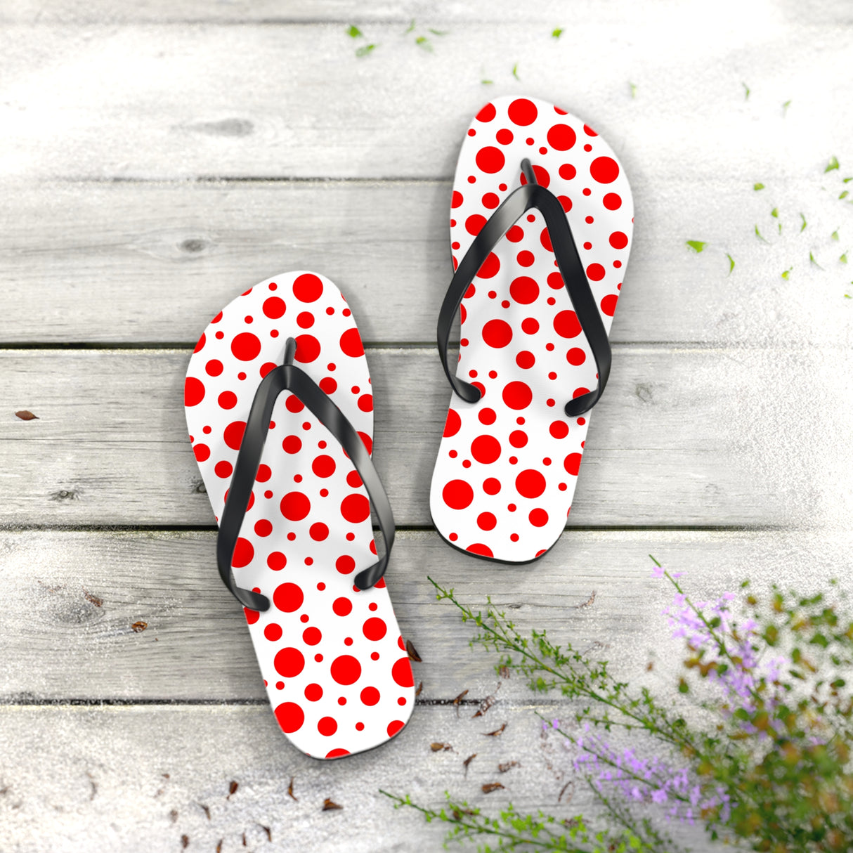 Red Polka Dot Flip Flops