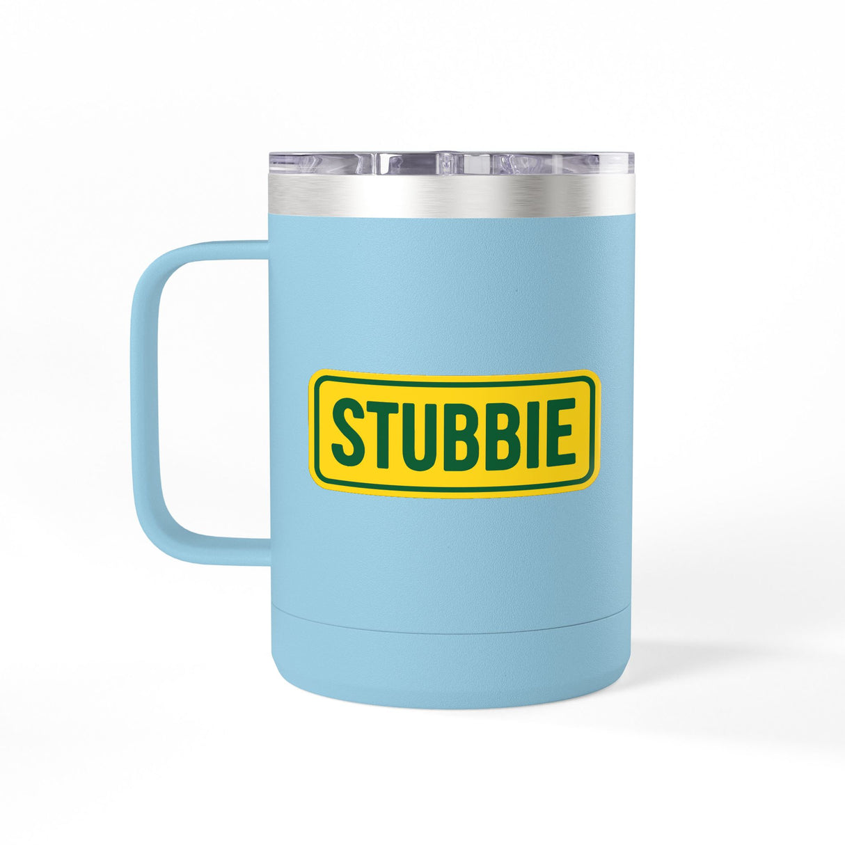 STUBBIE Coffee Mug Tumbler, 15oz - Aussie Yellow Stubbie