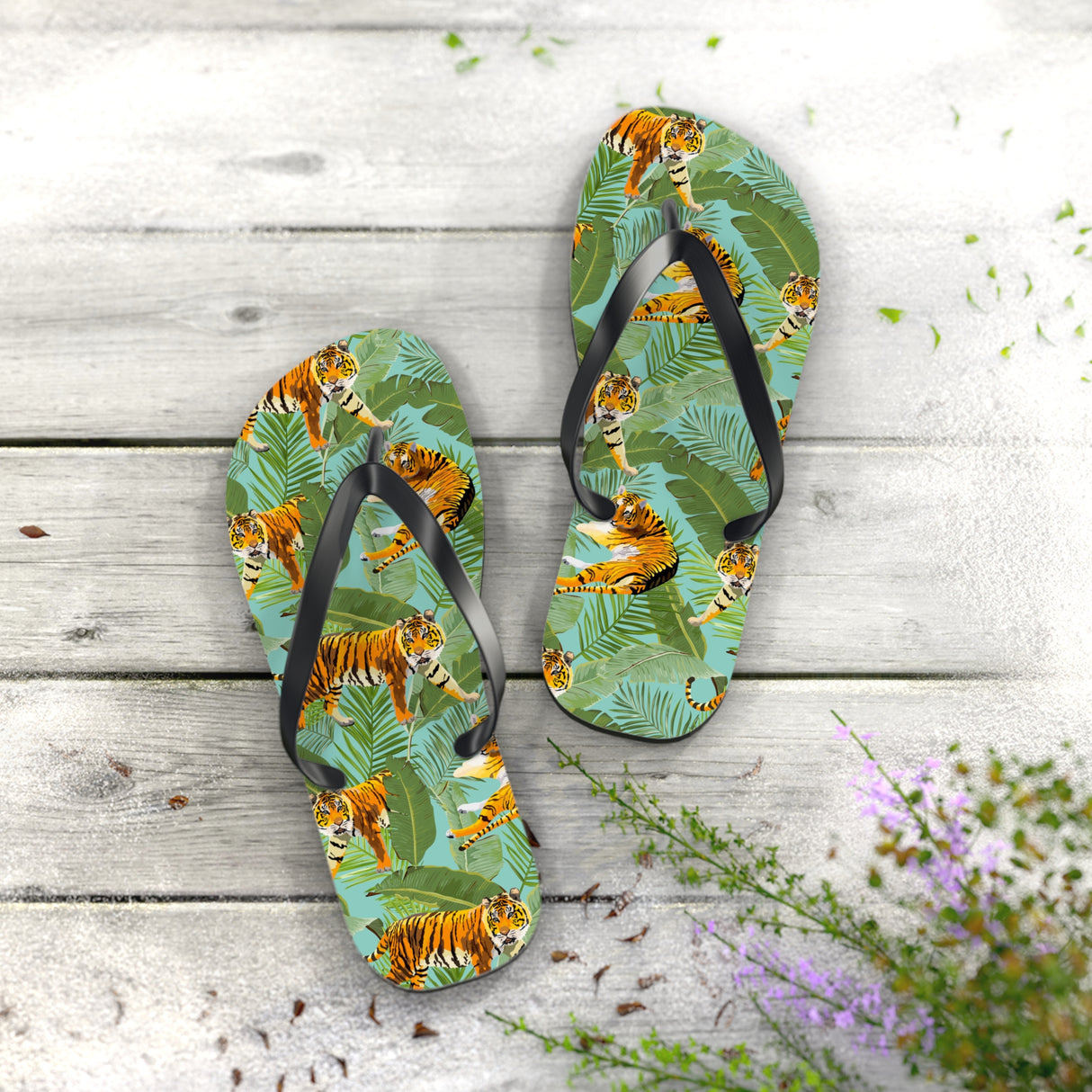 STUBBIE Print Flip Flops - Jungle Tiger STUBBIE