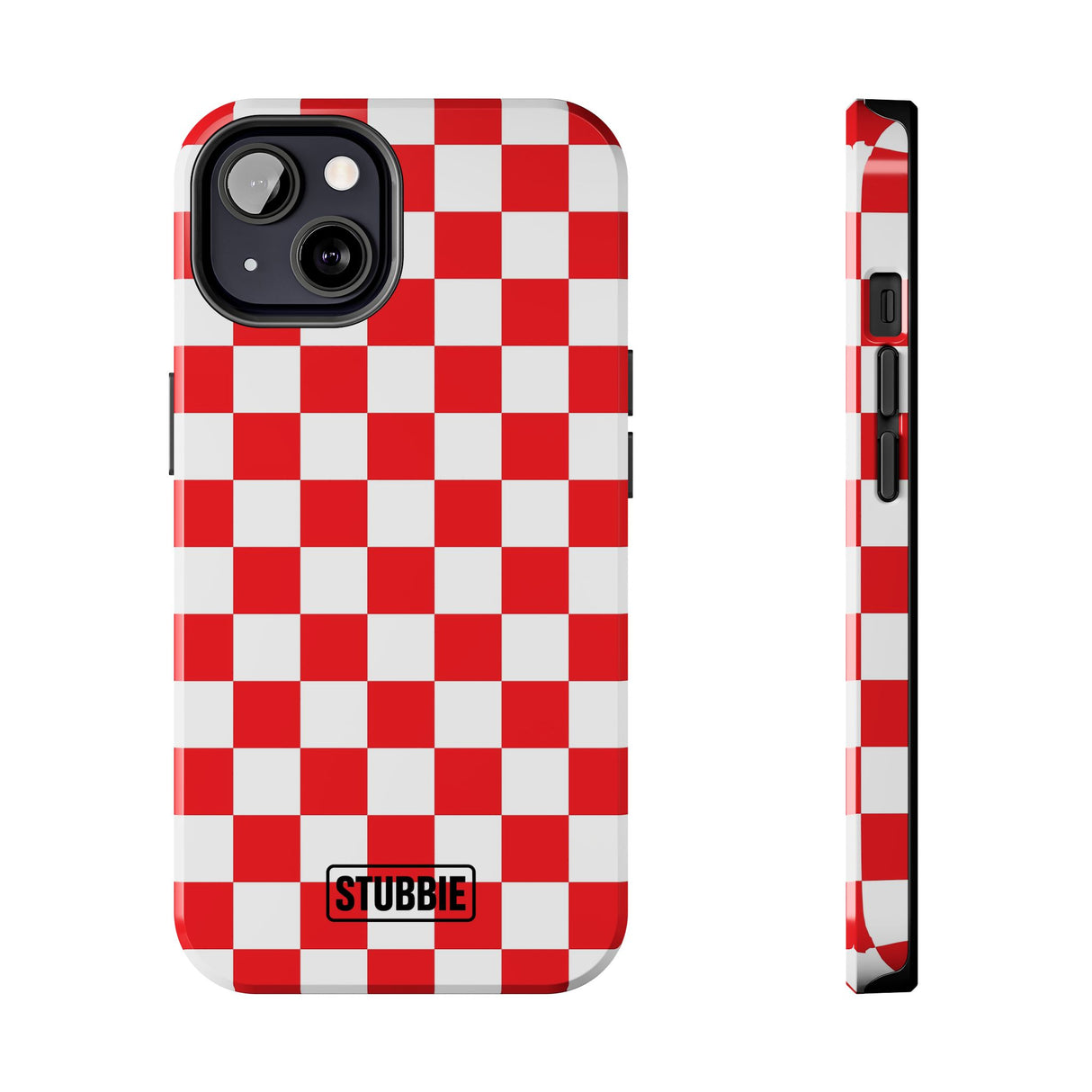 STUBBIE Phone Case for Apple iPhone - Red Checkered Phone Case