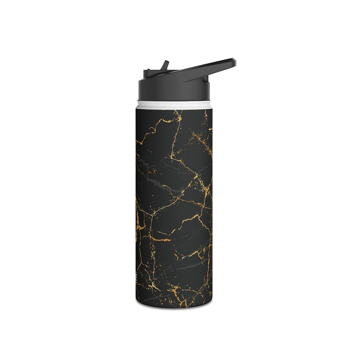 Midnight Black Marble Stainless Steel Water Bottle