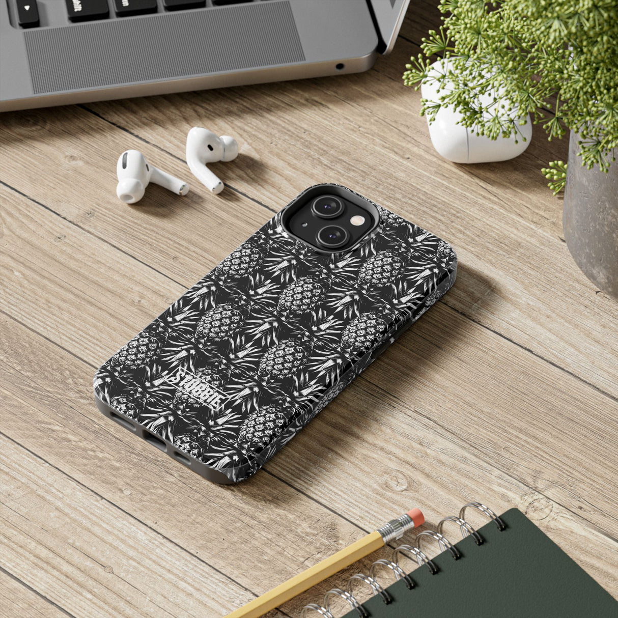 STUBBIE Phone Case for Apple iPhone - Black And White Pineapple Phone Case