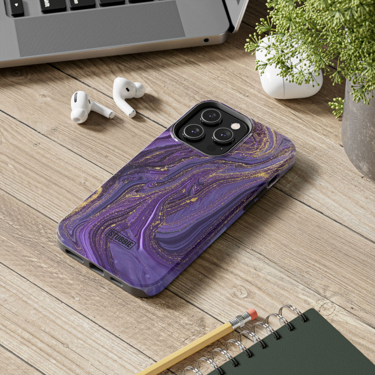 STUBBIE Phone Case for Apple iPhone - Purple Marble Phone Case