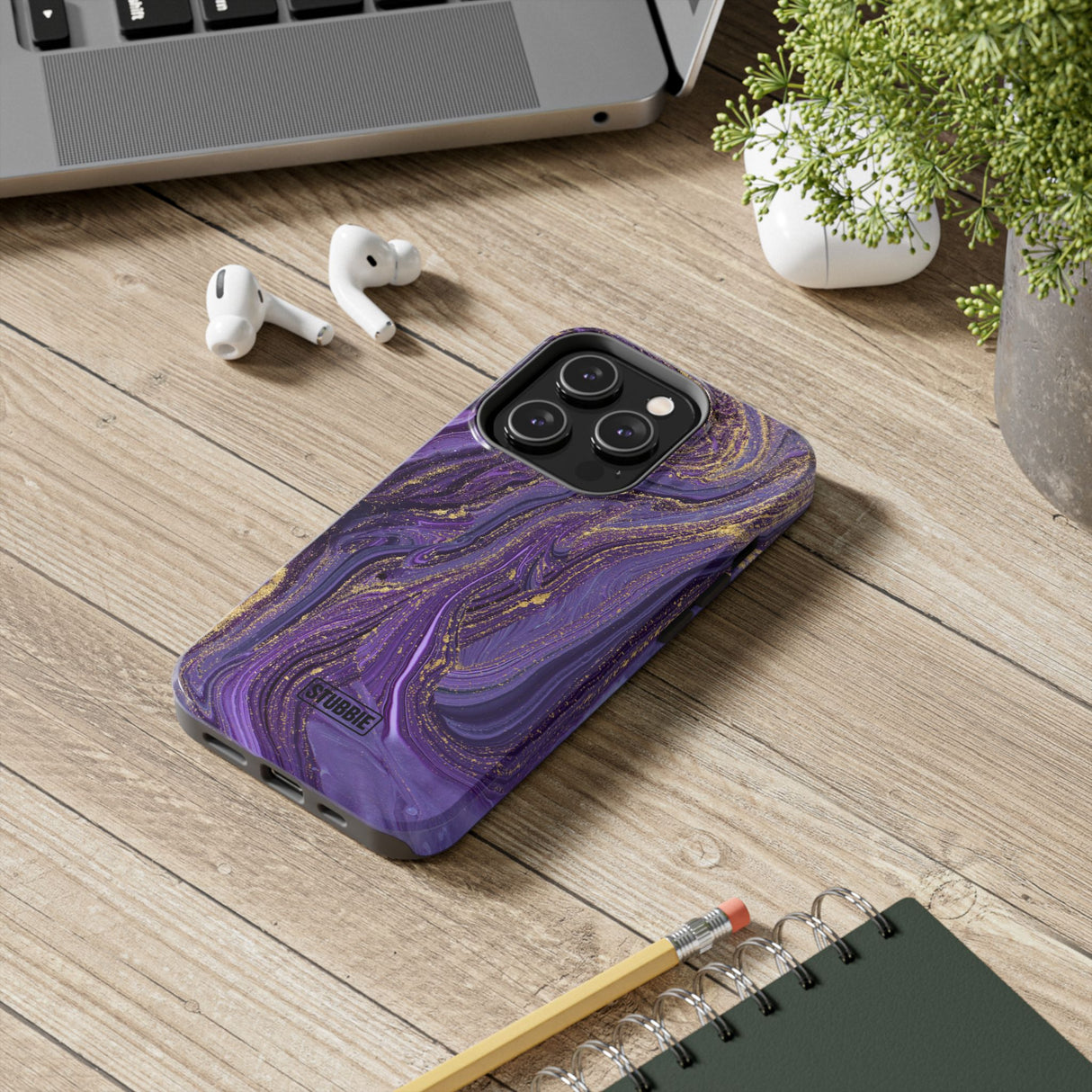 STUBBIE Phone Case for Apple iPhone - Purple Marble Phone Case