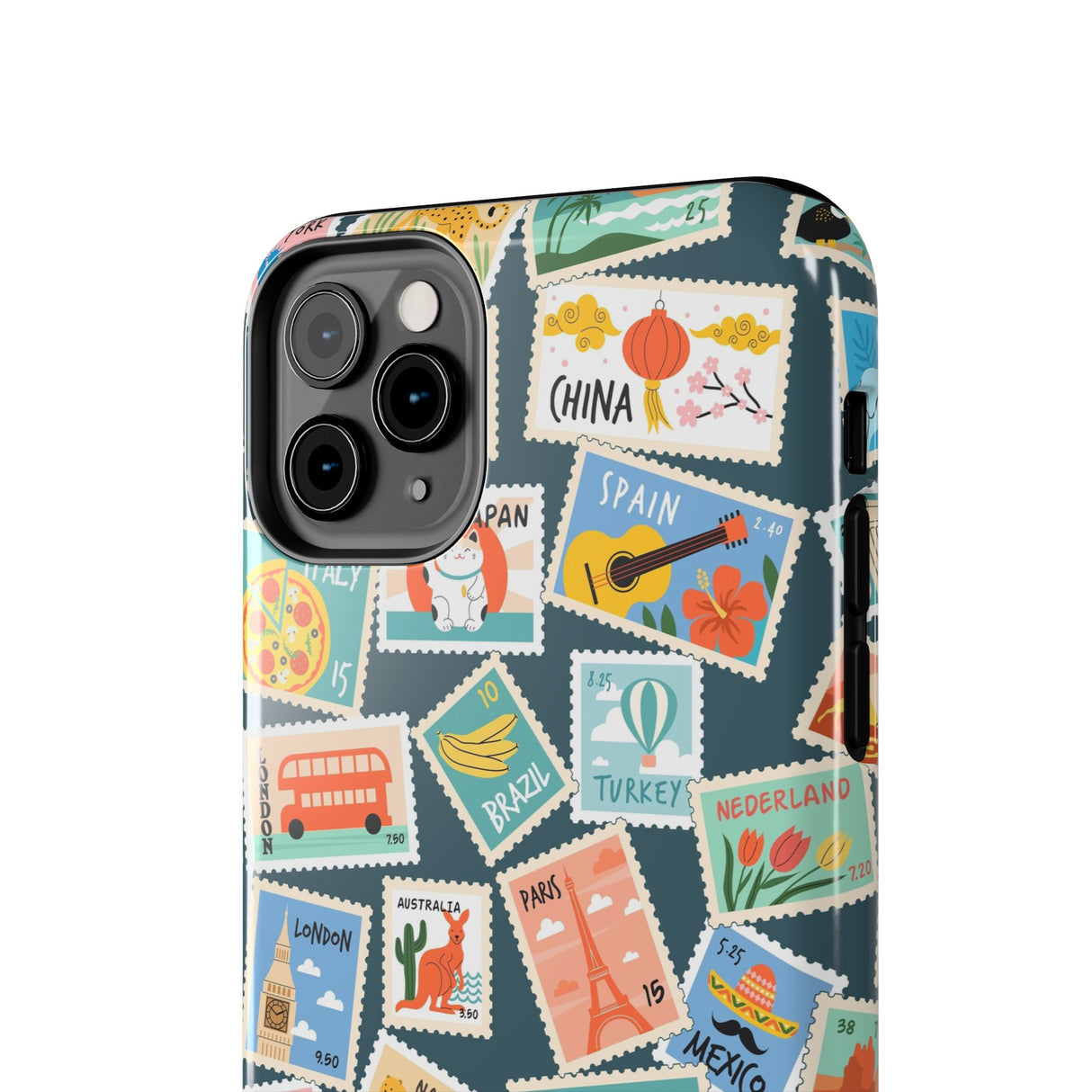 STUBBIE Phone Case for Apple iPhone - My Travel Stamps Stubbie