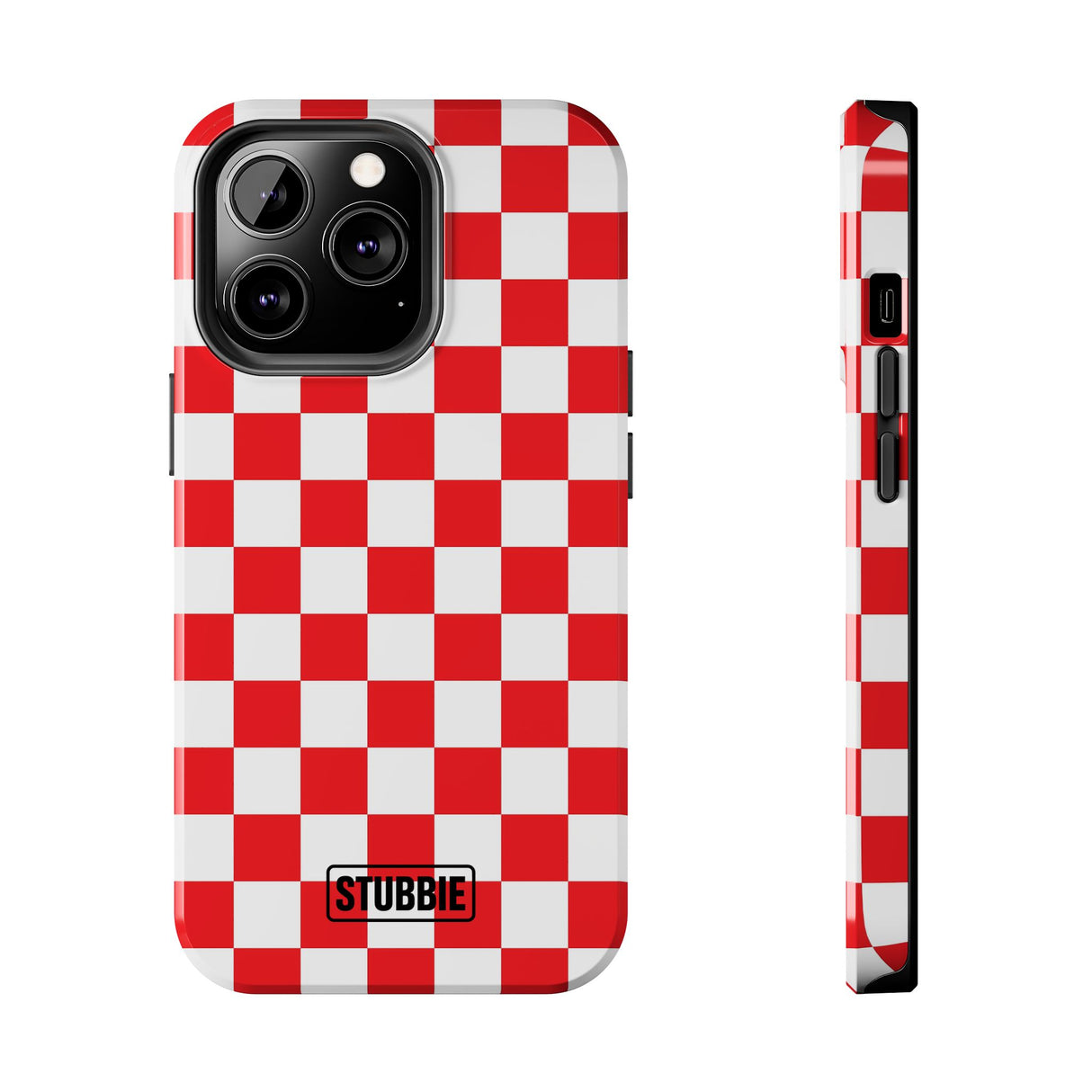 STUBBIE Phone Case for Apple iPhone - Red Checkered Phone Case