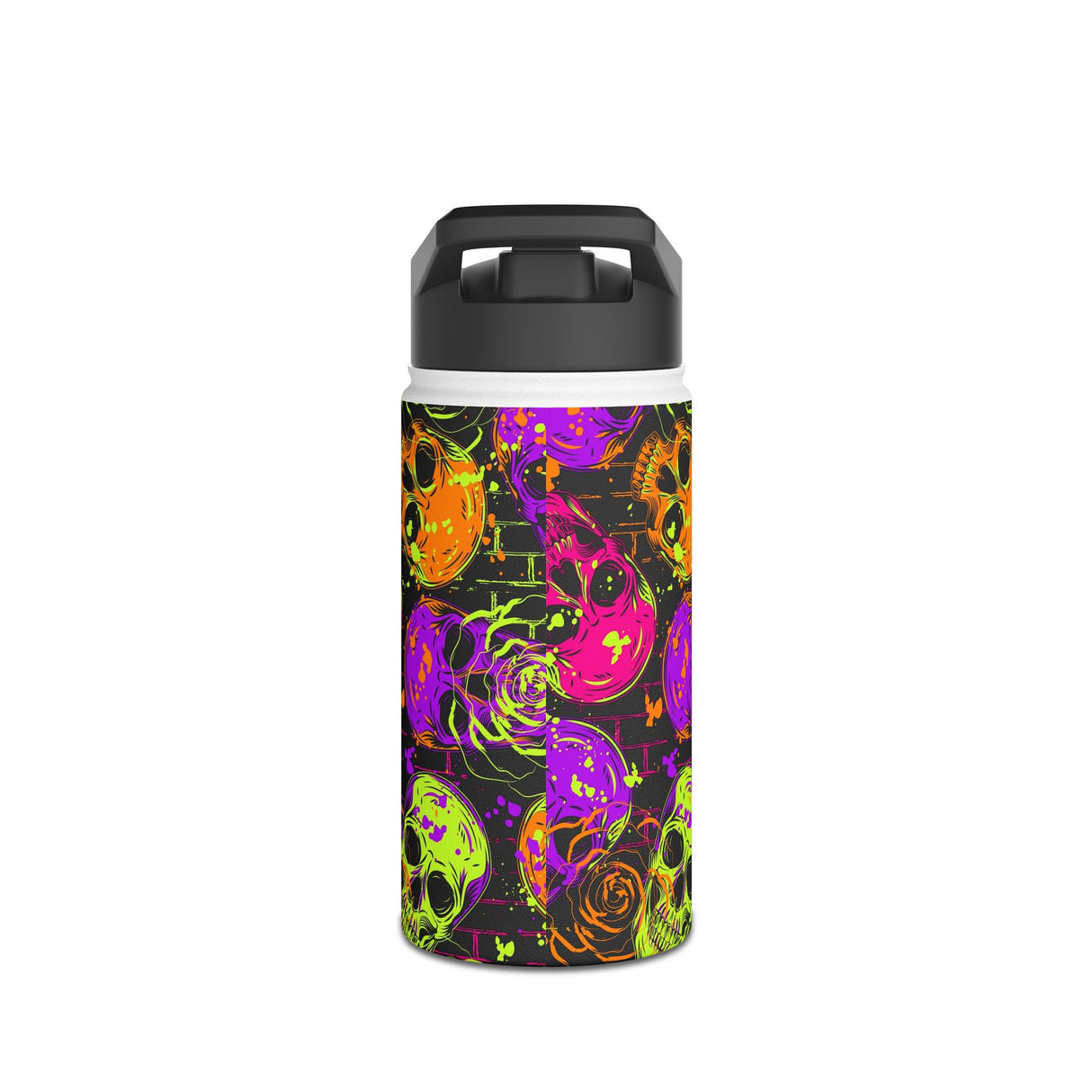 Neon Skulls Stainless Steel Water Bottle