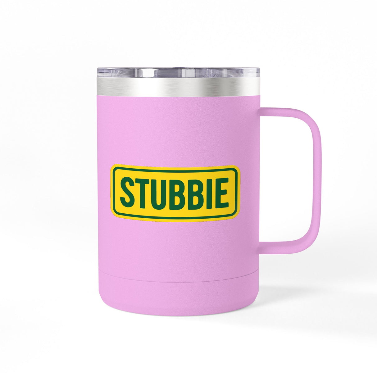 STUBBIE Coffee Mug Tumbler, 15oz - Aussie Yellow Stubbie