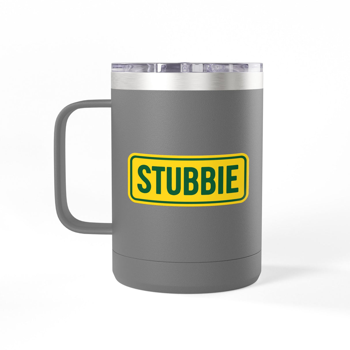 STUBBIE Coffee Mug Tumbler, 15oz - Aussie Yellow Stubbie