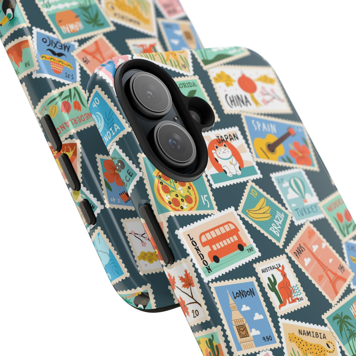 STUBBIE Phone Case for Apple iPhone - My Travel Stamps Stubbie