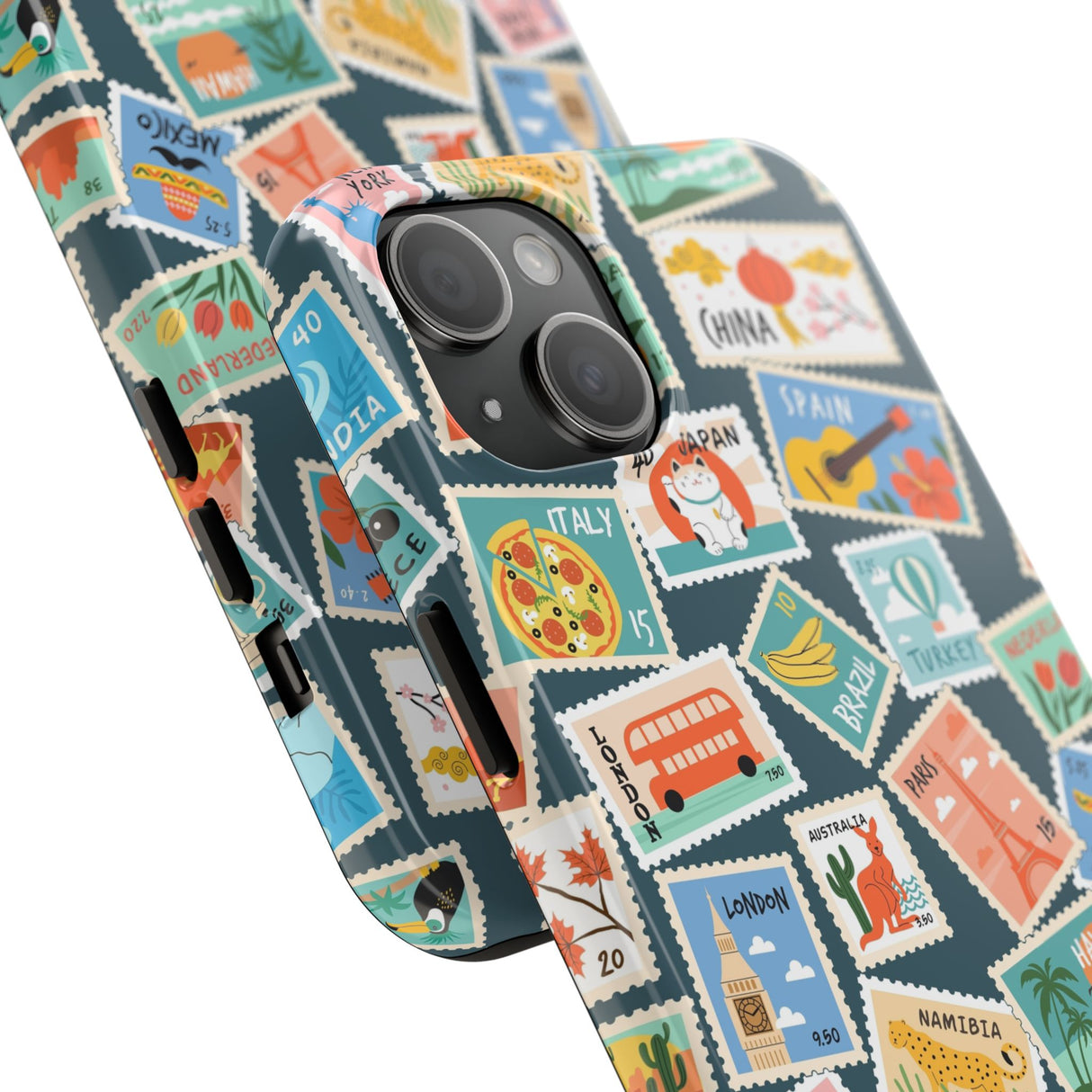 STUBBIE Phone Case for Apple iPhone - My Travel Stamps Stubbie