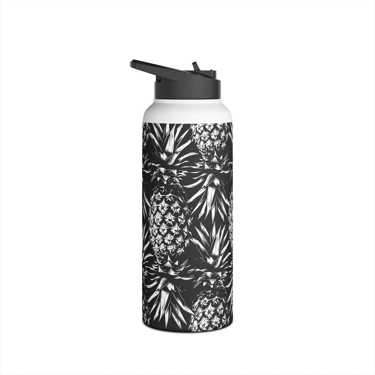 Black And White Stainless Steel Water Bottle