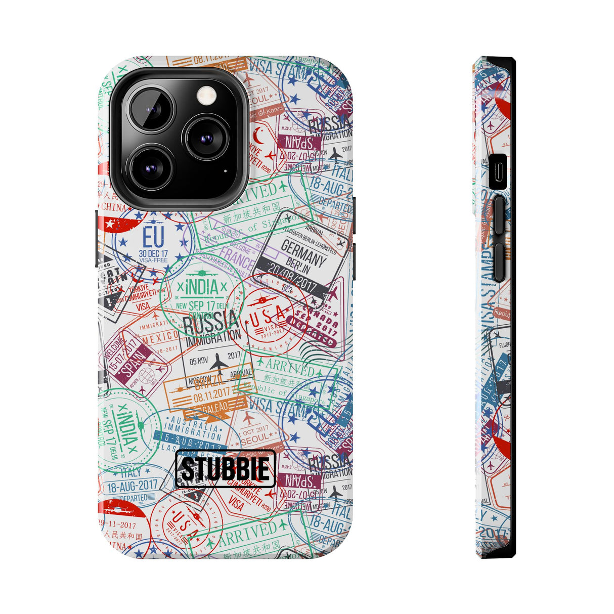 STUBBIE Phone Case for Apple iPhone - Travel Stamp Stubbie