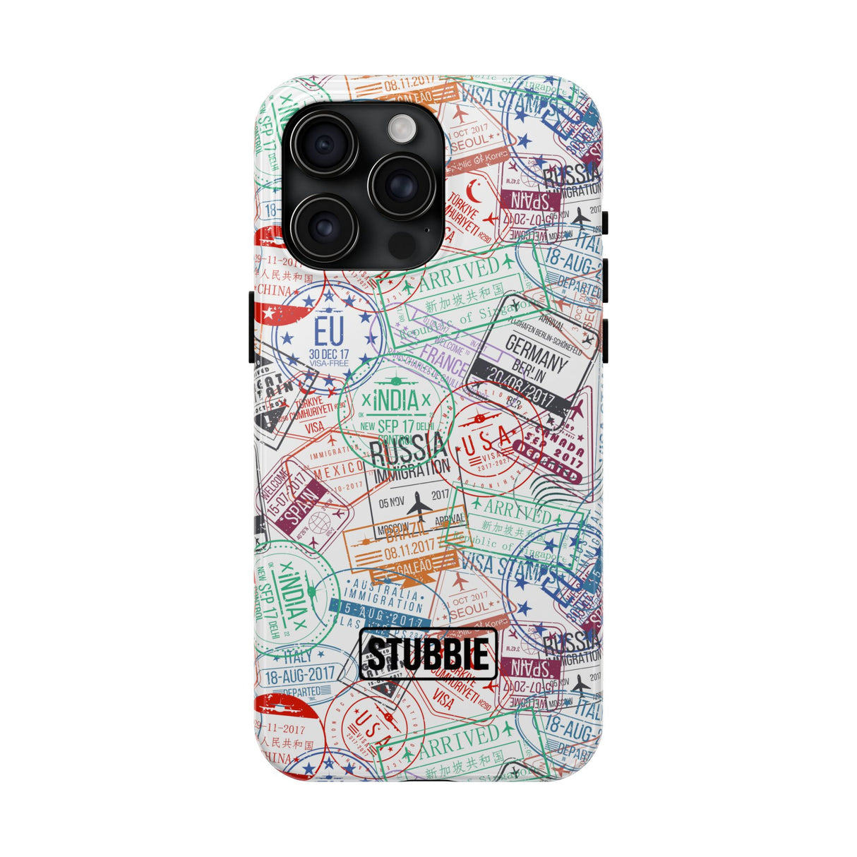 STUBBIE Phone Case for Apple iPhone - Travel Stamp Stubbie