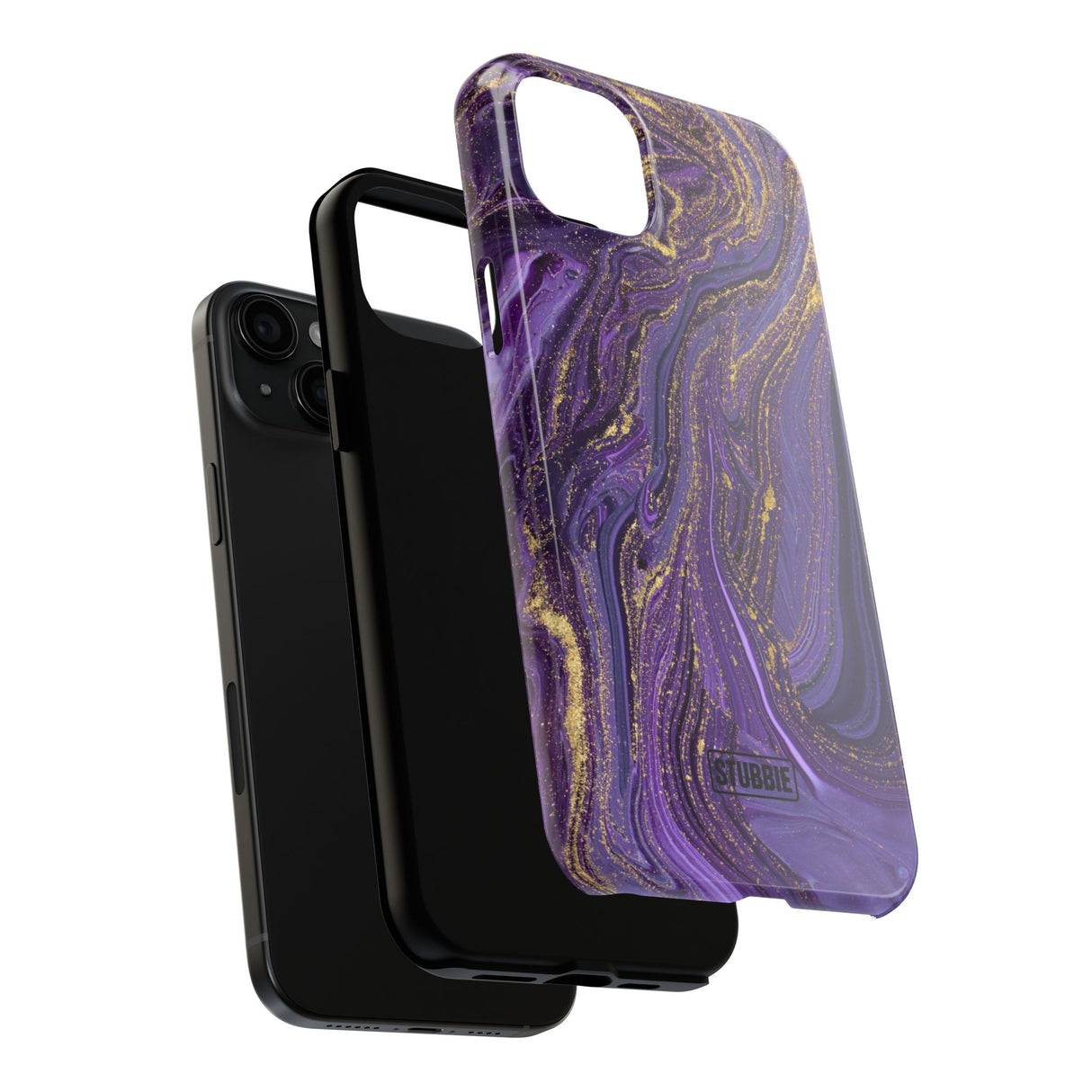 STUBBIE Phone Case for Apple iPhone - Purple Marble Phone Case
