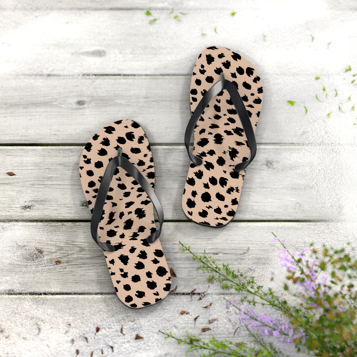 Cheetah Print Flip Flops