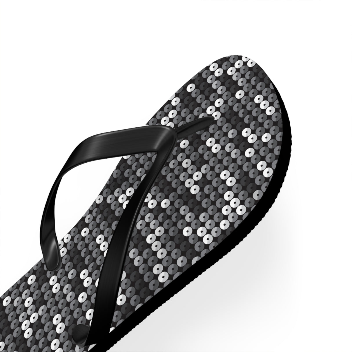 Black Sequin Flip Flops