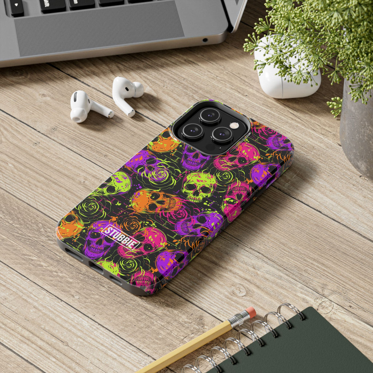STUBBIE Phone Case for Apple iPhone - Neon Skulls Phone Case