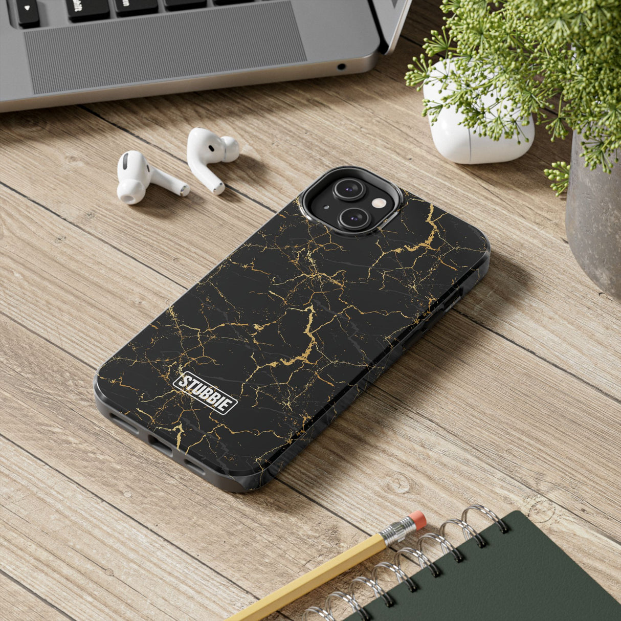 STUBBIE Phone Case for Apple iPhone - Midnight Black Marble Phone Case