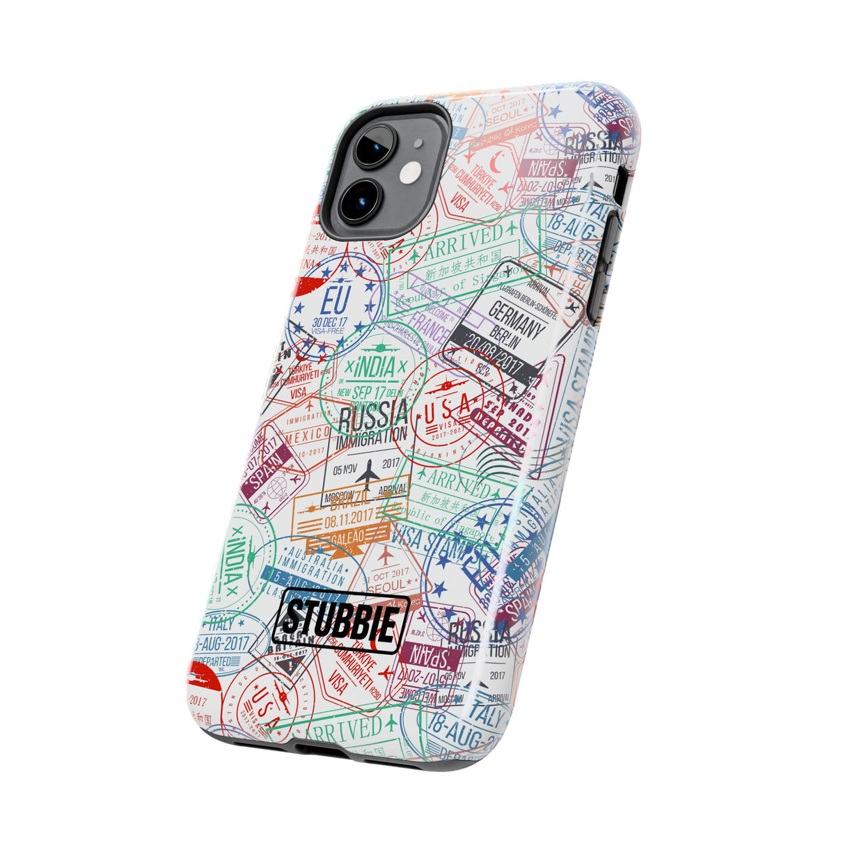 STUBBIE Phone Case for Apple iPhone - Travel Stamp Stubbie