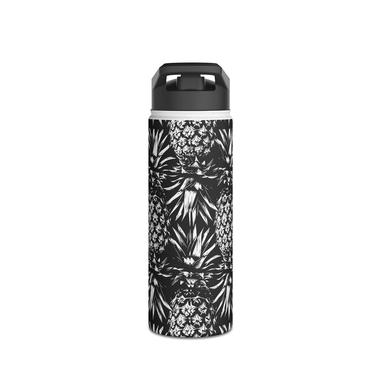 Black And White Stainless Steel Water Bottle