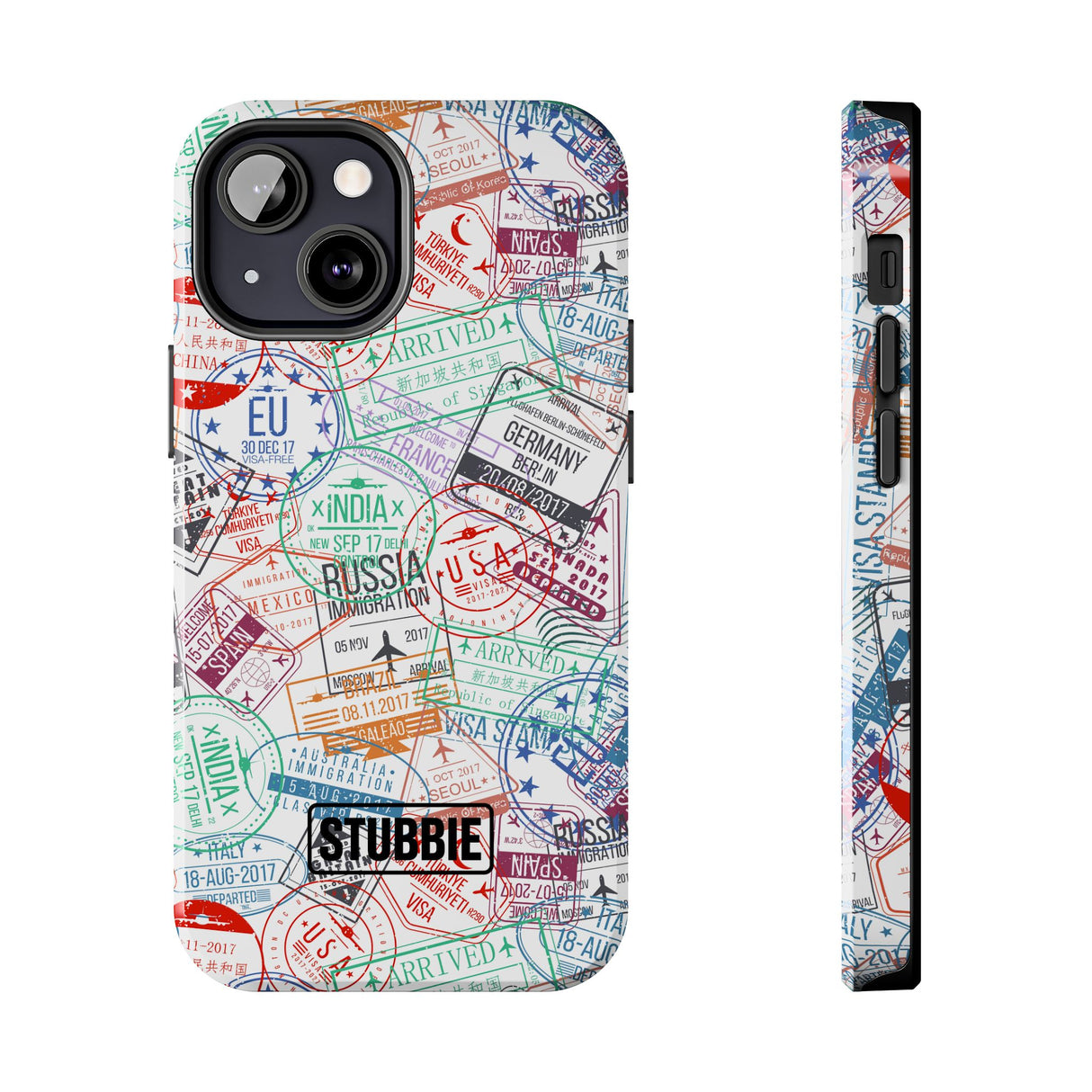 STUBBIE Phone Case for Apple iPhone - Travel Stamp Stubbie