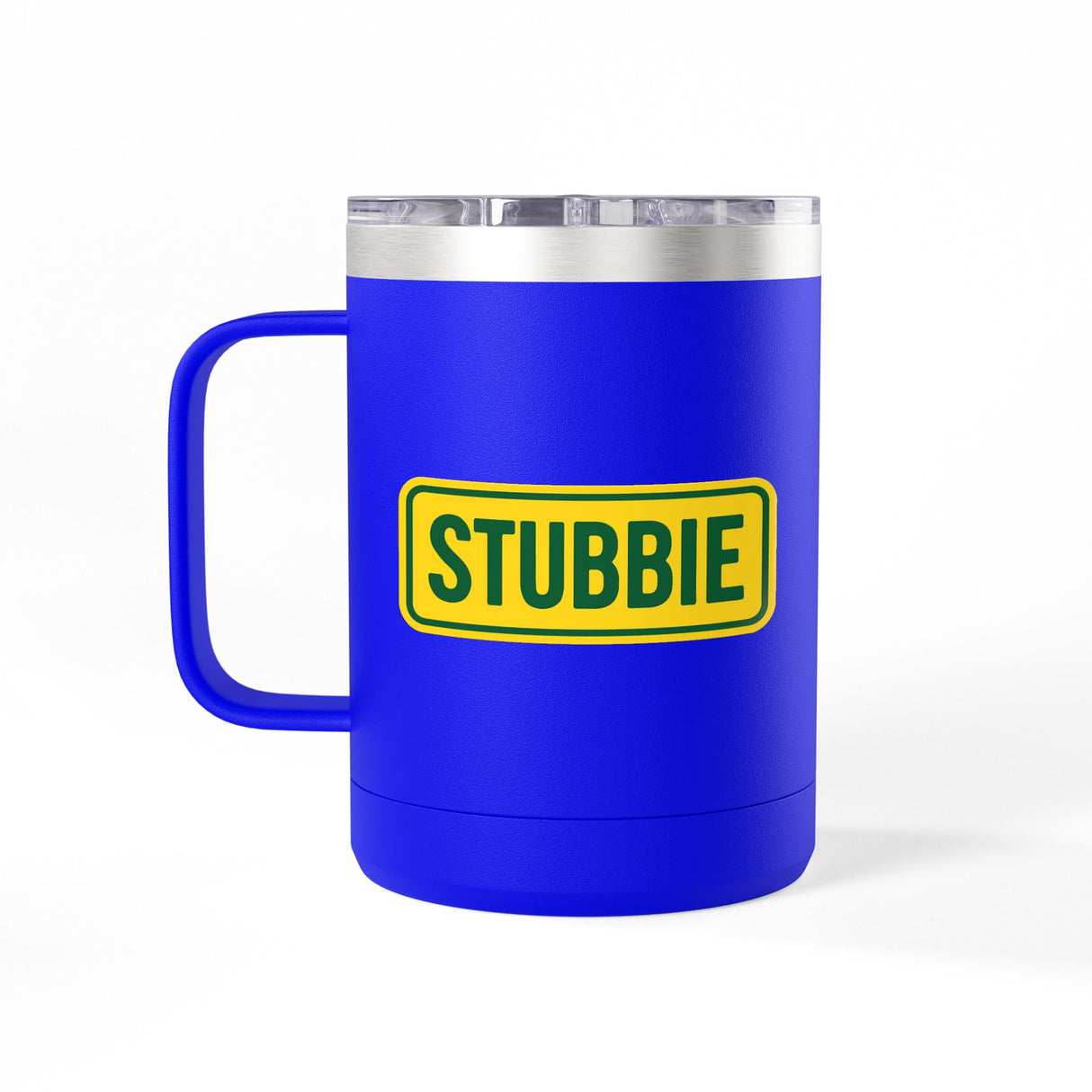 STUBBIE Coffee Mug Tumbler, 15oz - Aussie Yellow Stubbie