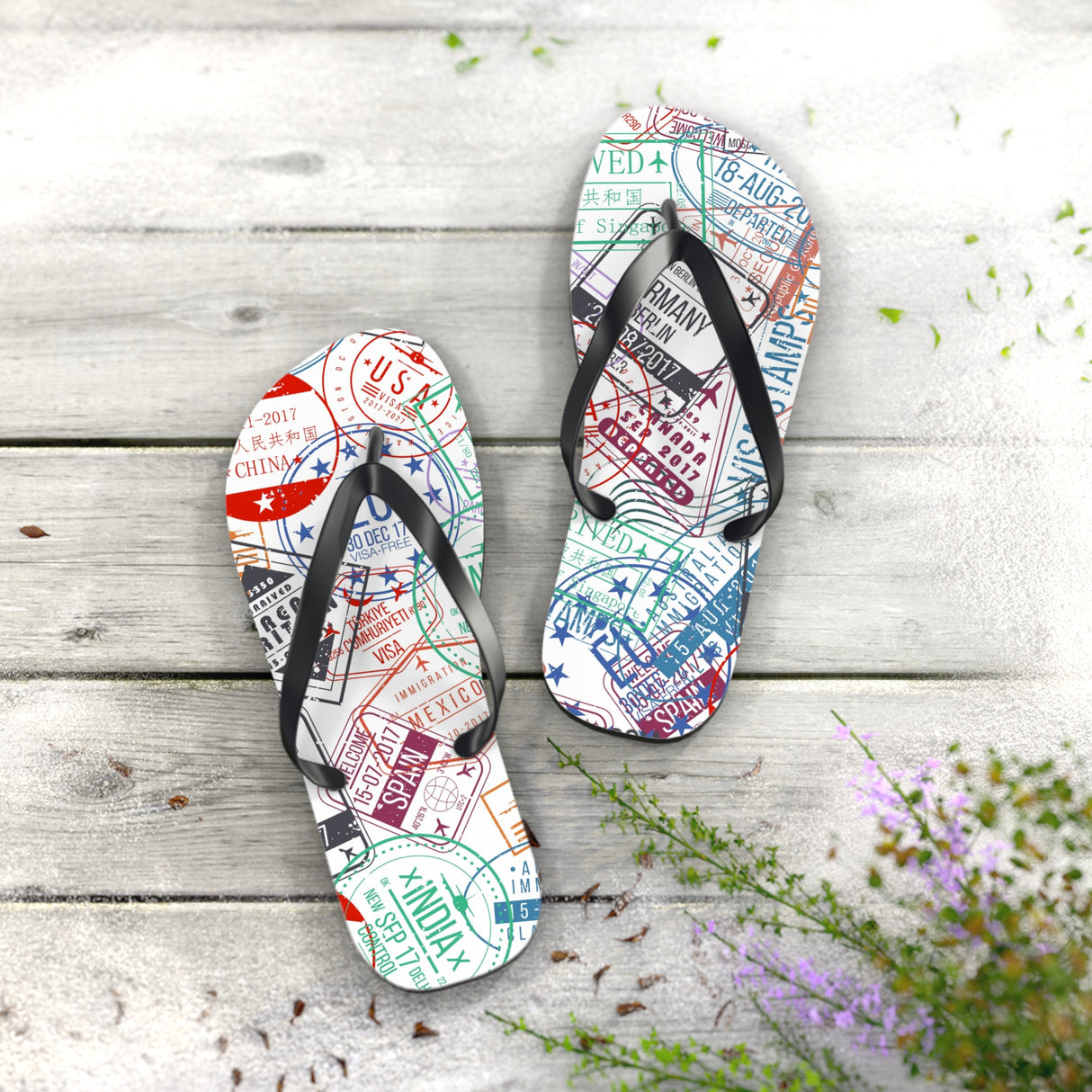 STUBBIE Flip Flops - Travel Stamp STUBBIE