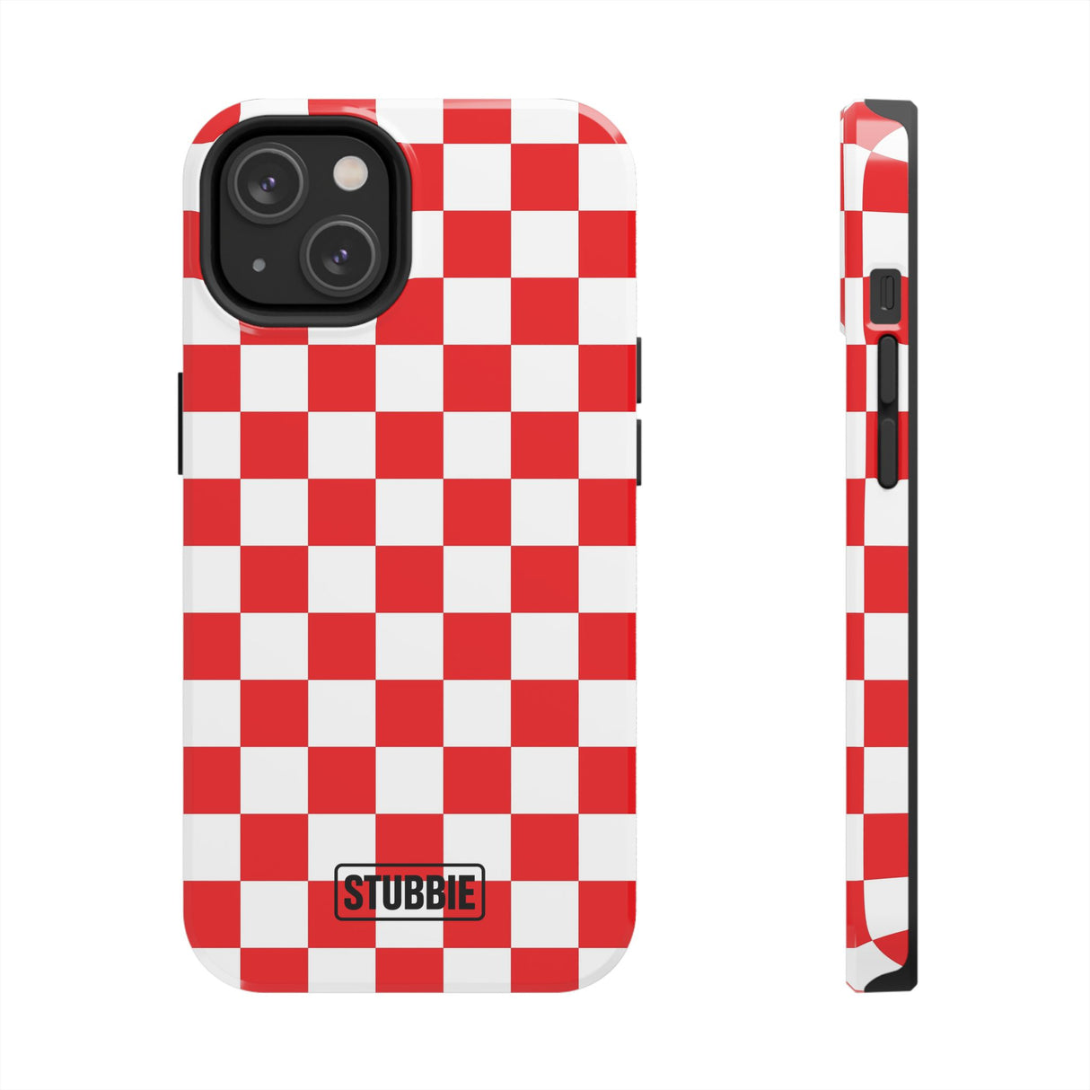 STUBBIE Phone Case for Apple iPhone - Red Checkered Phone Case