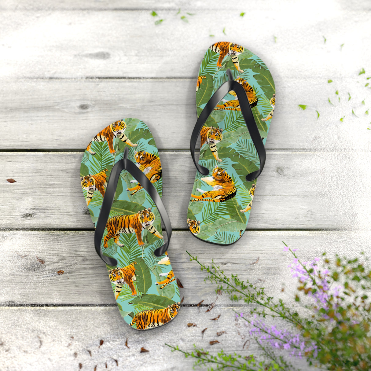 STUBBIE Print Flip Flops - Jungle Tiger STUBBIE