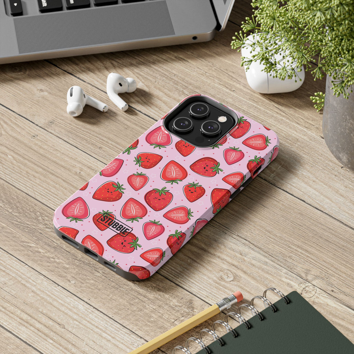 STUBBIE Phone Case for Apple iPhone - Smile Strawberry Phone Case