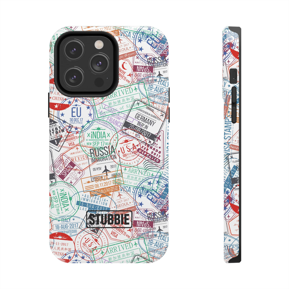 STUBBIE Phone Case for Apple iPhone - Travel Stamp Stubbie