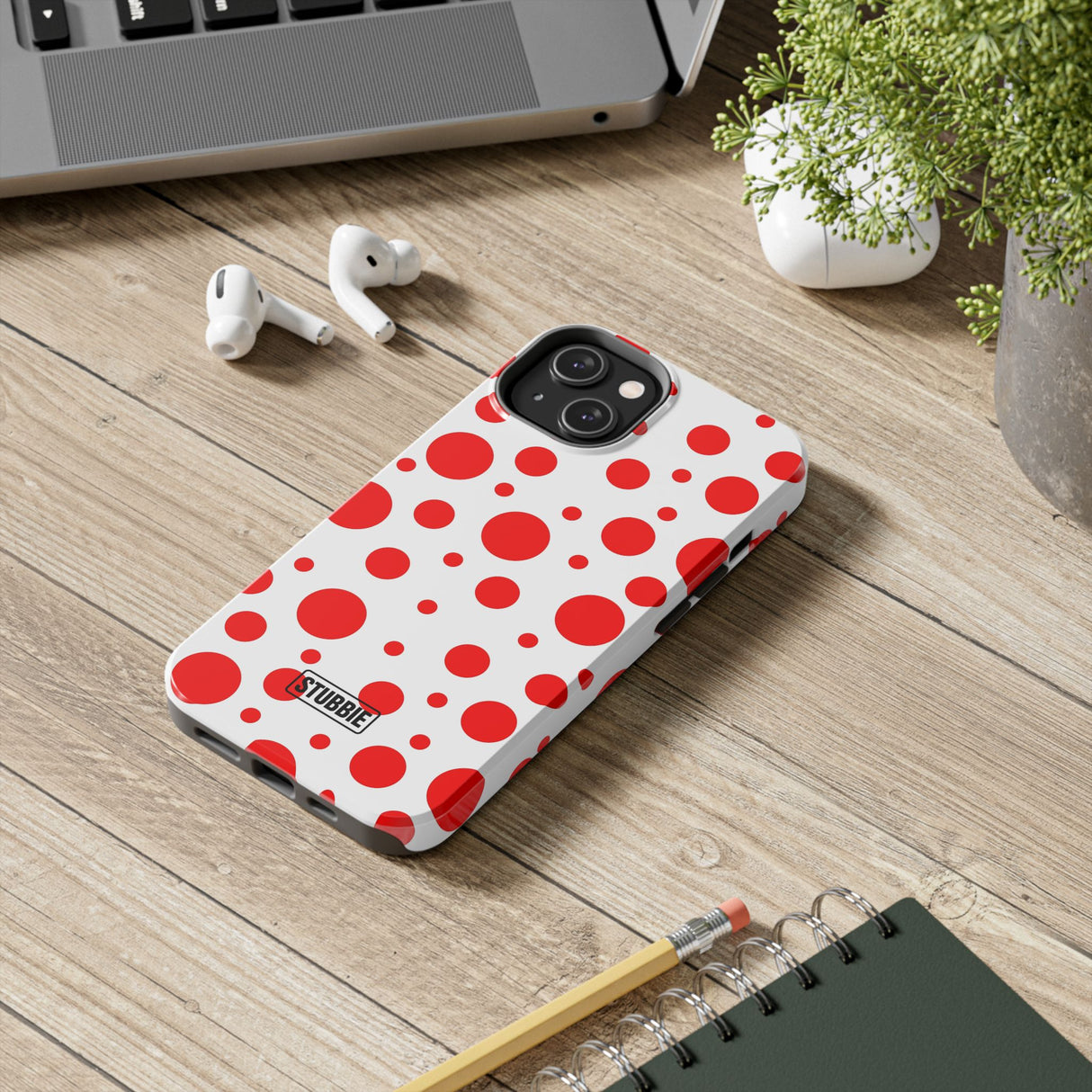 STUBBIE Phone Case for Apple iPhone - Red Polka Dot Phone Case