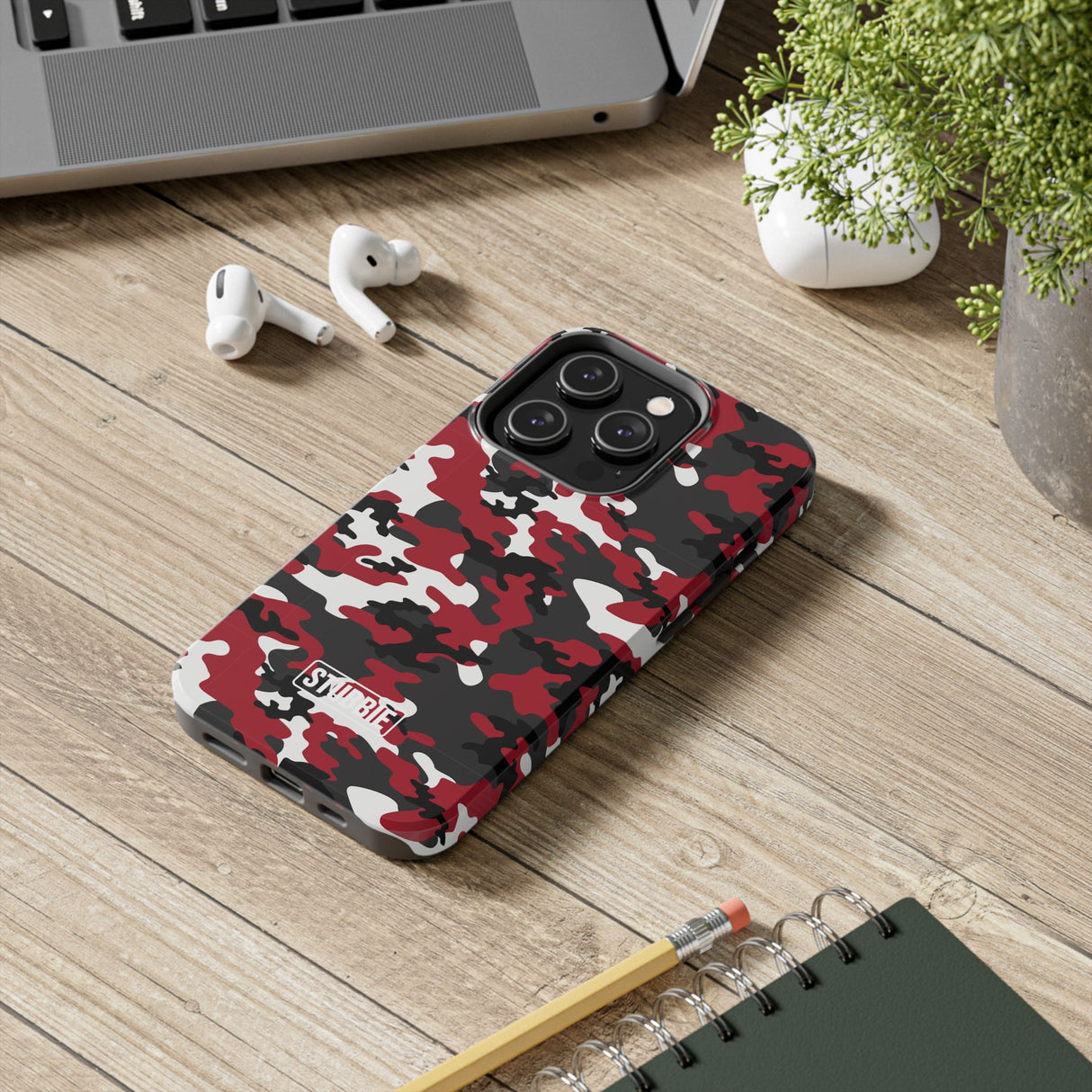 STUBBIE Phone Case for Apple iPhone - Red Camo Phone Case