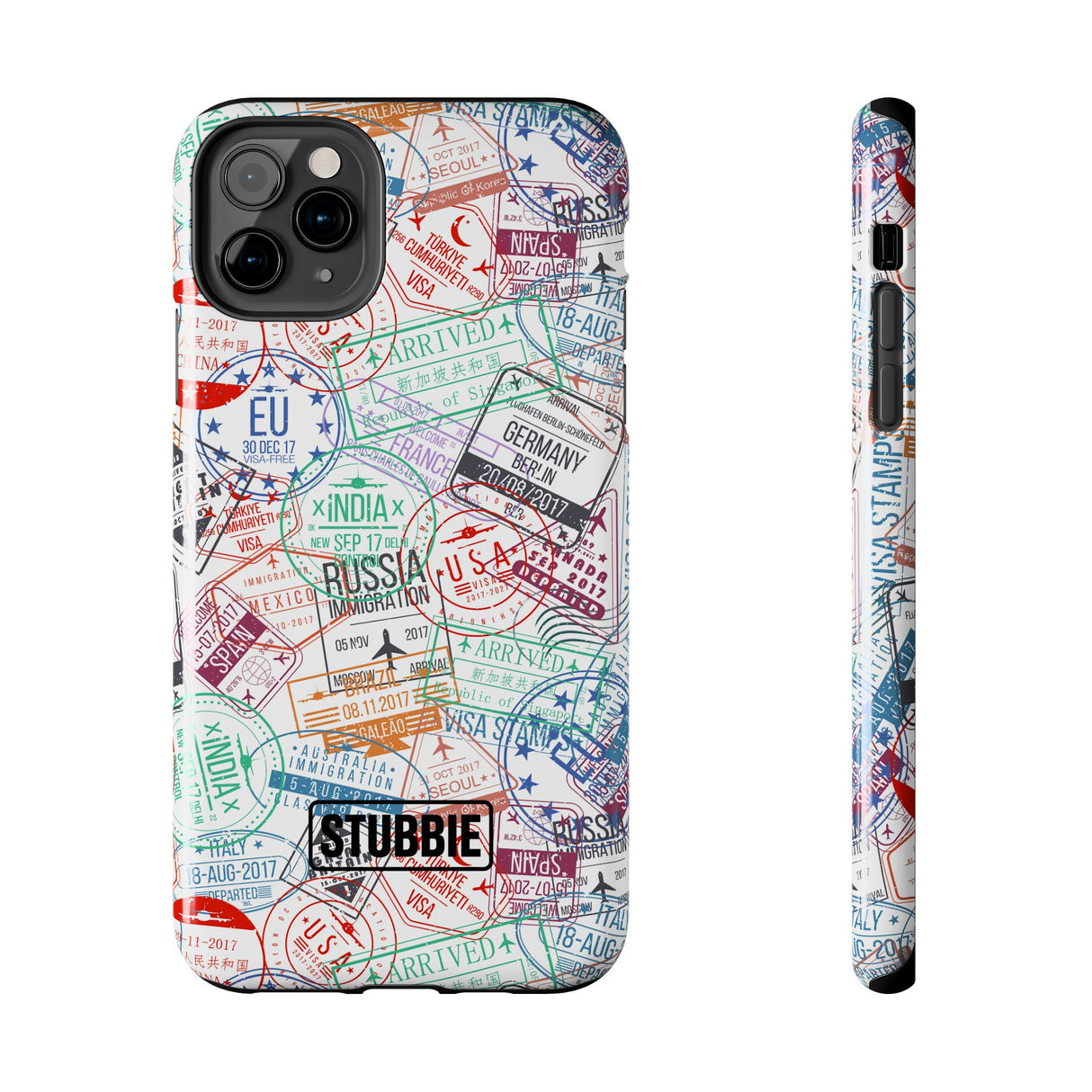 STUBBIE Phone Case for Apple iPhone - Travel Stamp Stubbie
