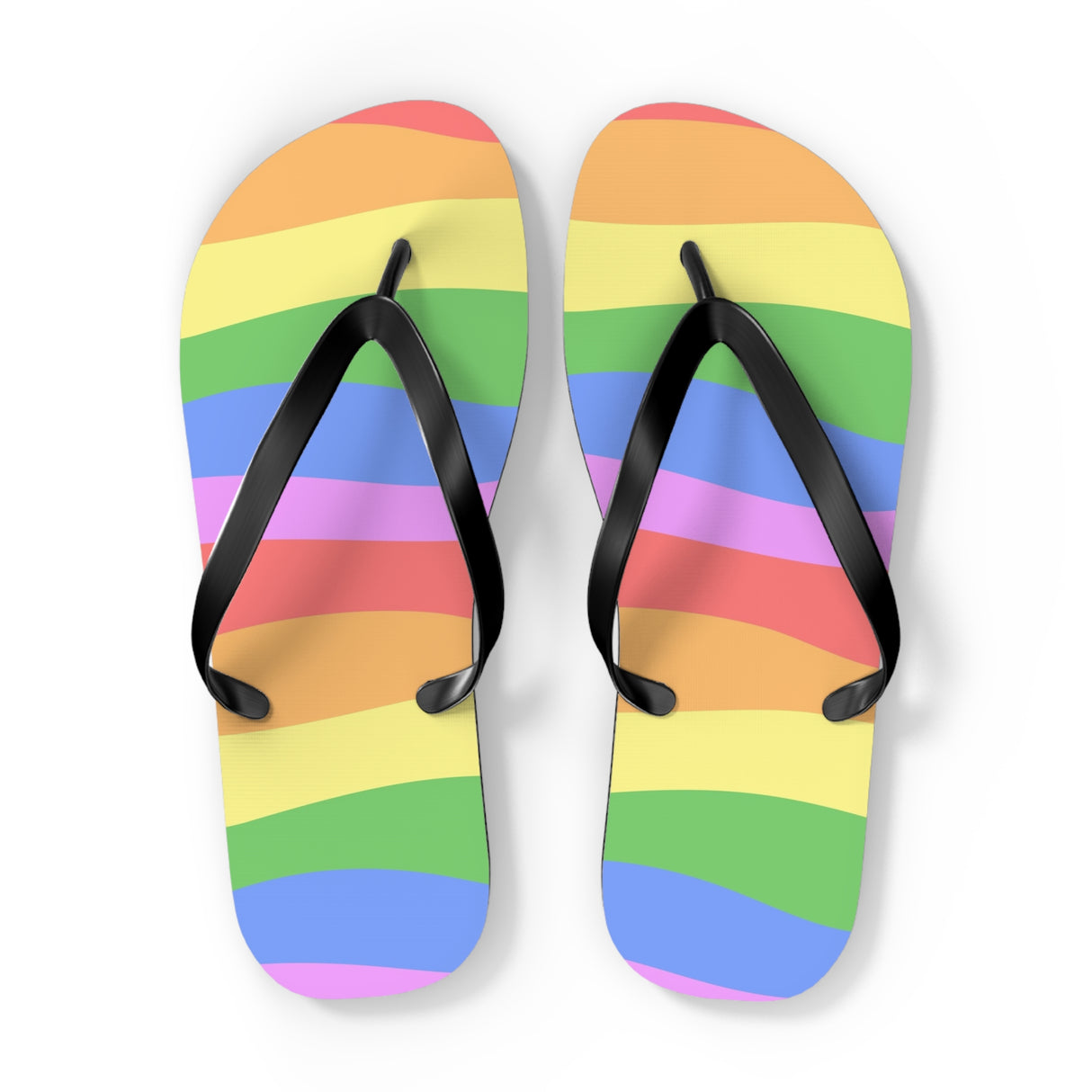 Bright Rainbow Flip Flops