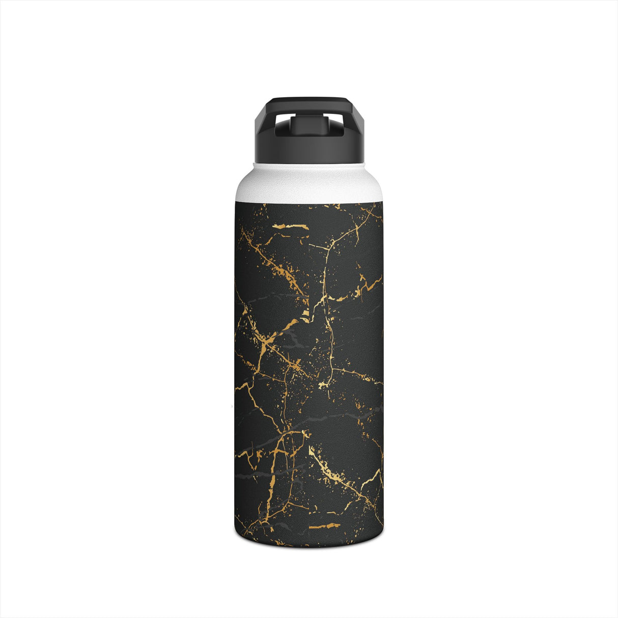 Midnight Black Marble Stainless Steel Water Bottle