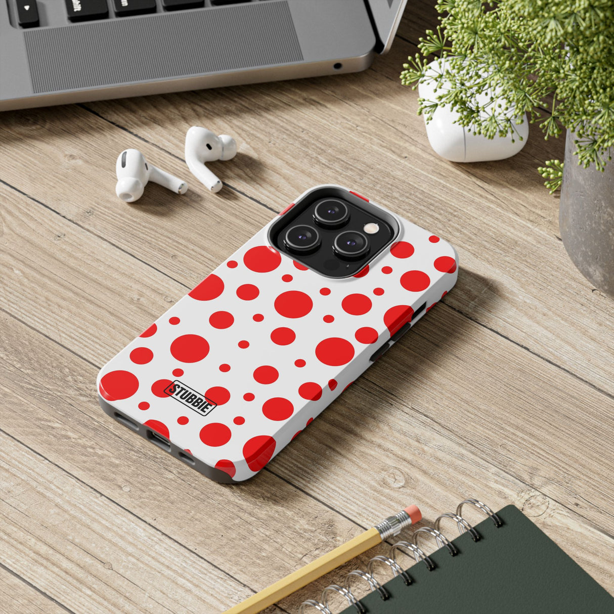 STUBBIE Phone Case for Apple iPhone - Red Polka Dot Phone Case