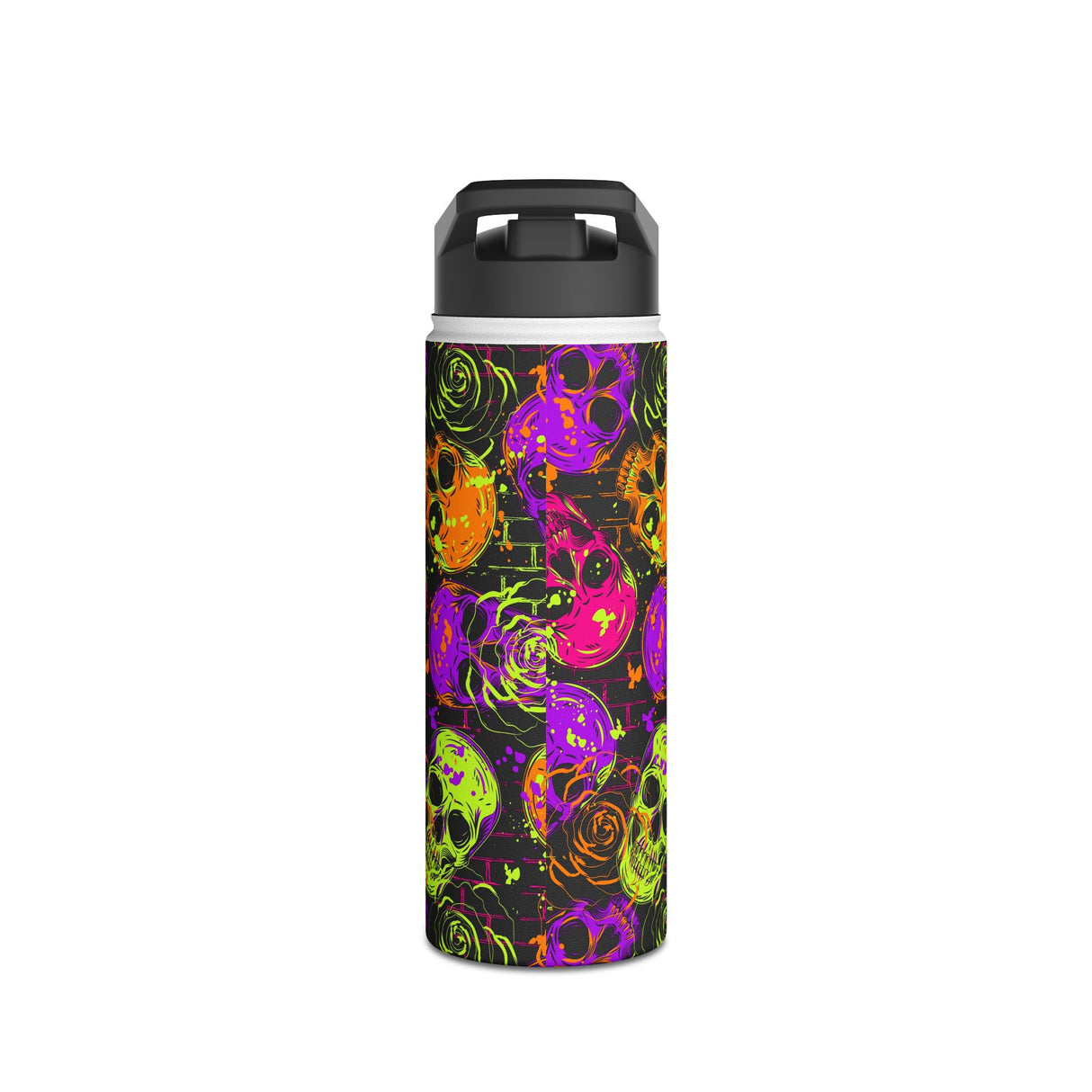 Neon Skulls Stainless Steel Water Bottle
