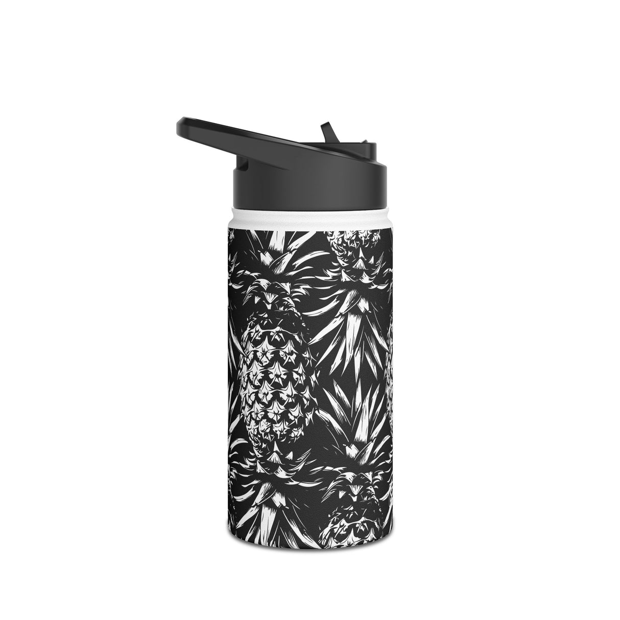 Black And White Stainless Steel Water Bottle