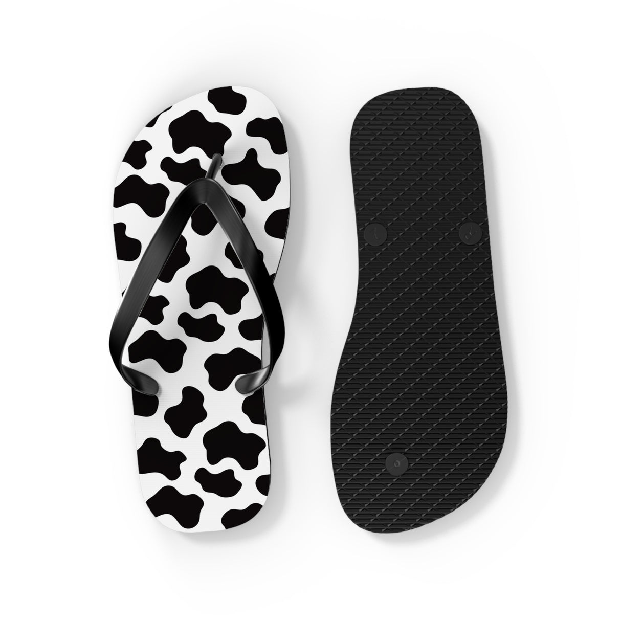 Cow Print Flip Flops