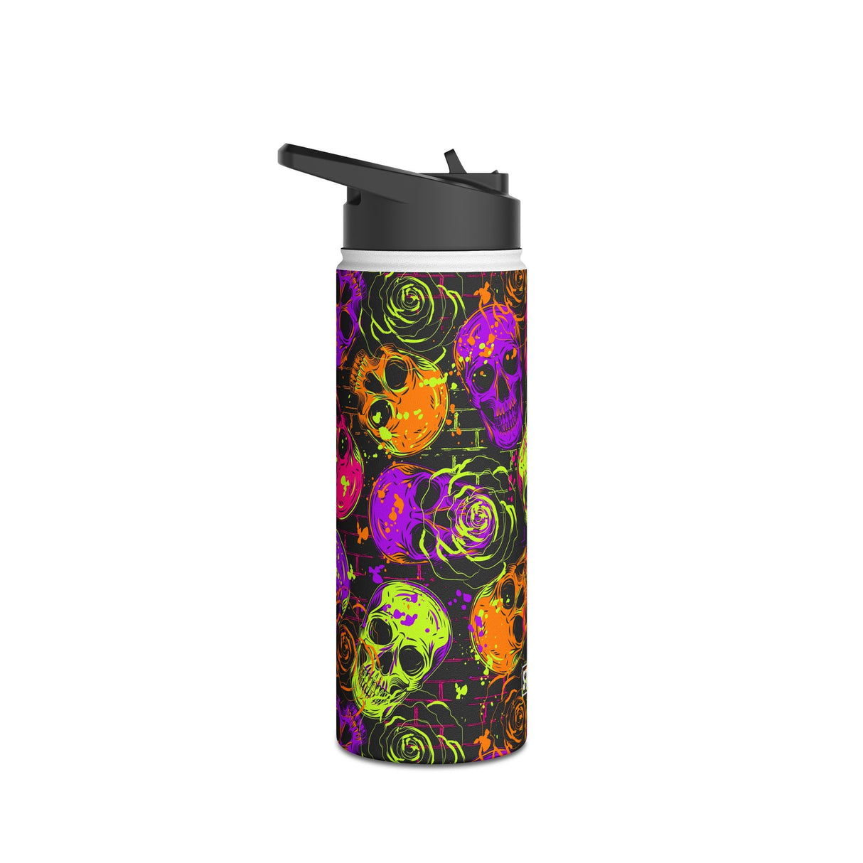 Neon Skulls Stainless Steel Water Bottle