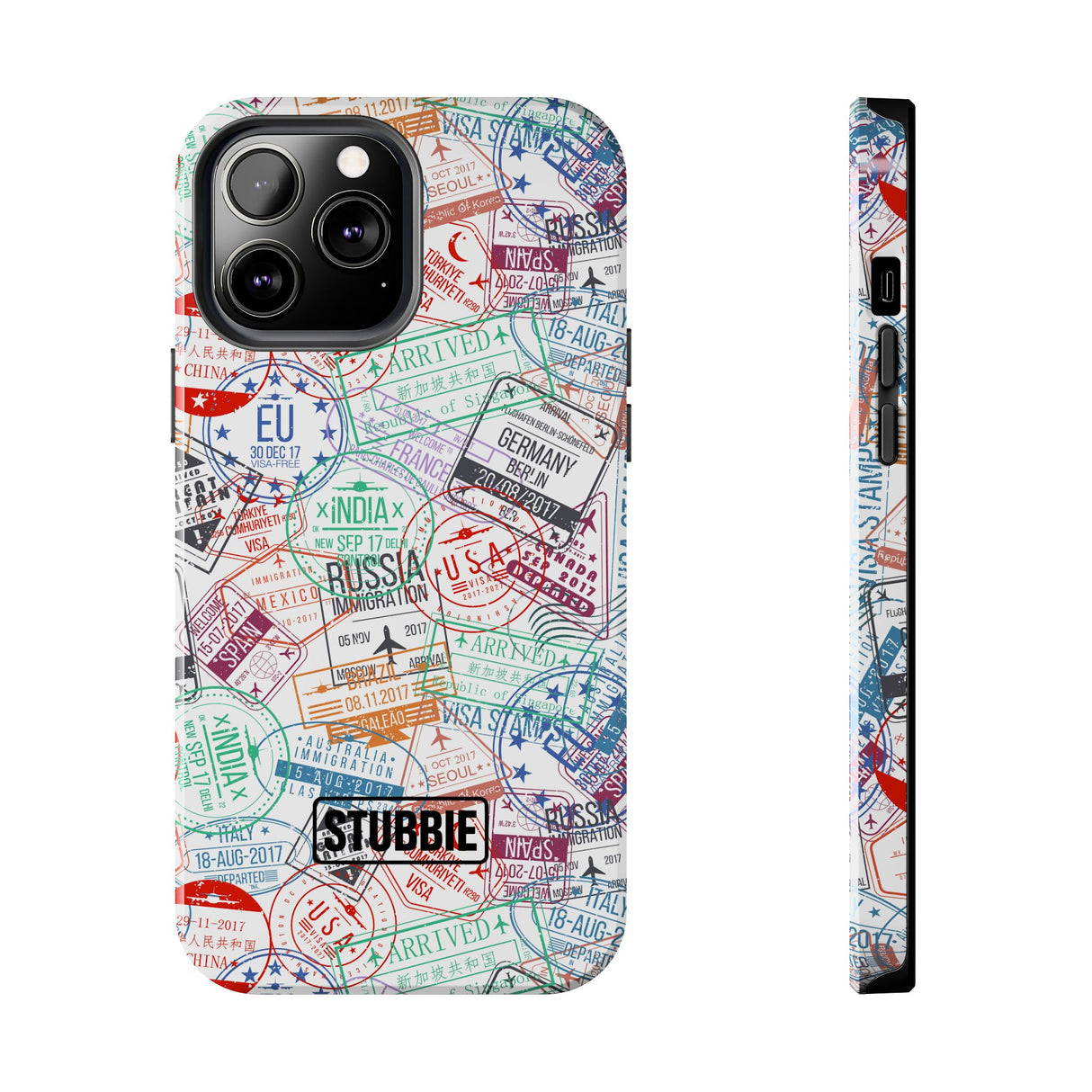 STUBBIE Phone Case for Apple iPhone - Travel Stamp Stubbie