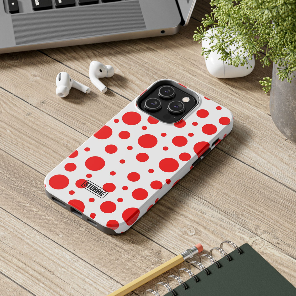 STUBBIE Phone Case for Apple iPhone - Red Polka Dot Phone Case