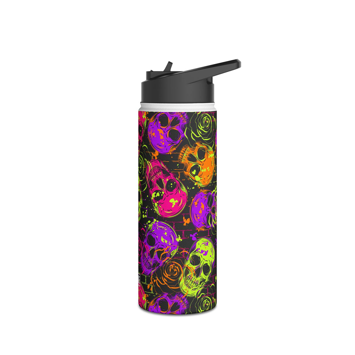 Neon Skulls Stainless Steel Water Bottle