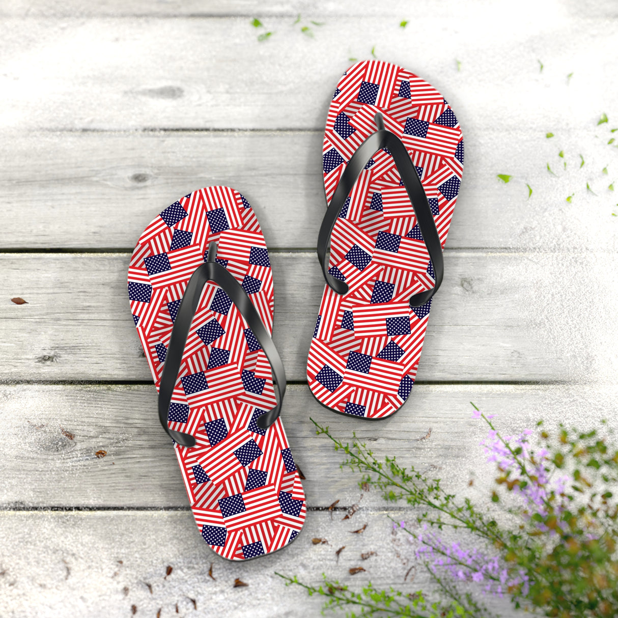 Mini American Flag Flip Flops