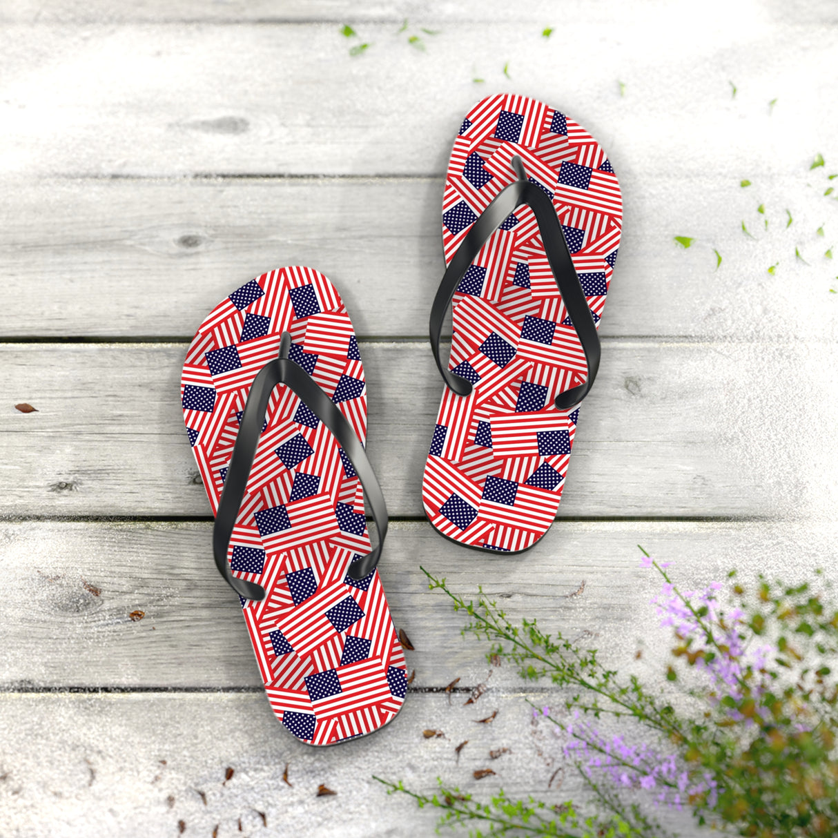 Mini American Flag Flip Flops