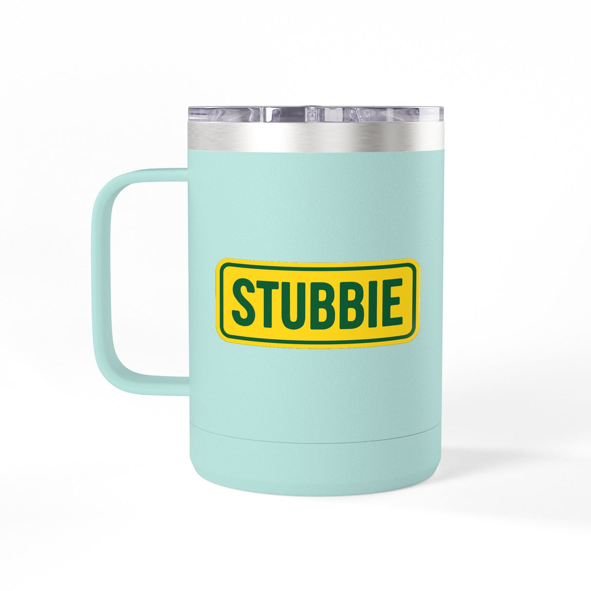 STUBBIE Coffee Mug Tumbler, 15oz - Aussie Yellow Stubbie