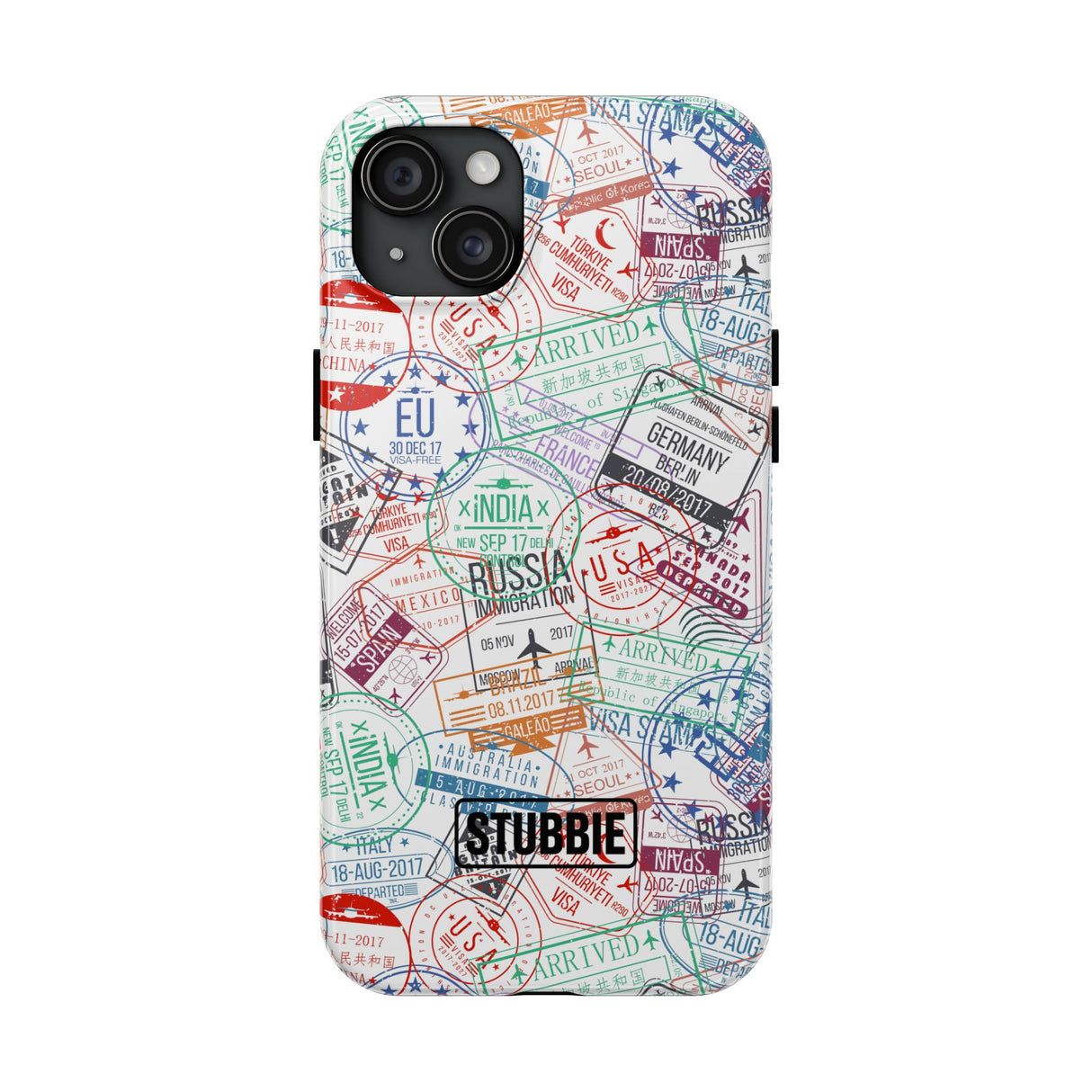 STUBBIE Phone Case for Apple iPhone - Travel Stamp Stubbie